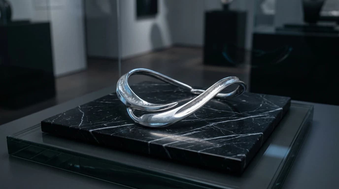 Noore Chandi Modern Silver Sculpture